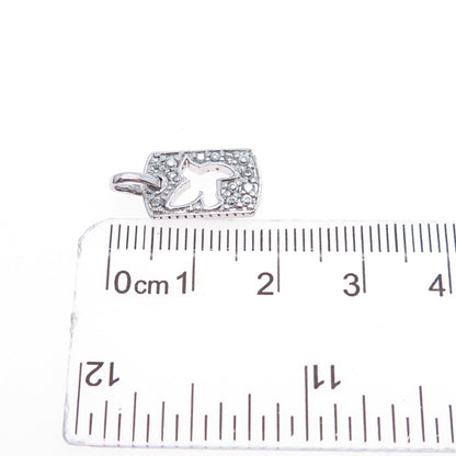 925 Sterling Silver Round-Cut C Z Peace Bird Mini Charm Pendant