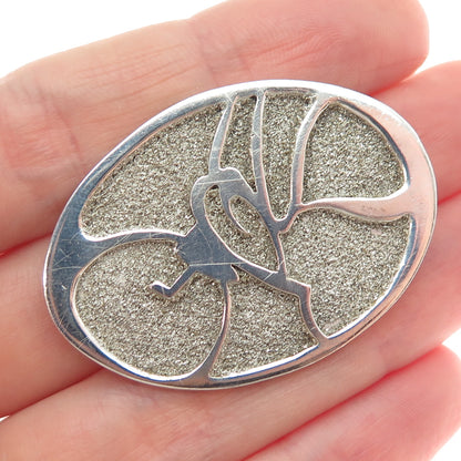 ADELINE 925 Sterling Silver Vintage Moderist Pin Brooch