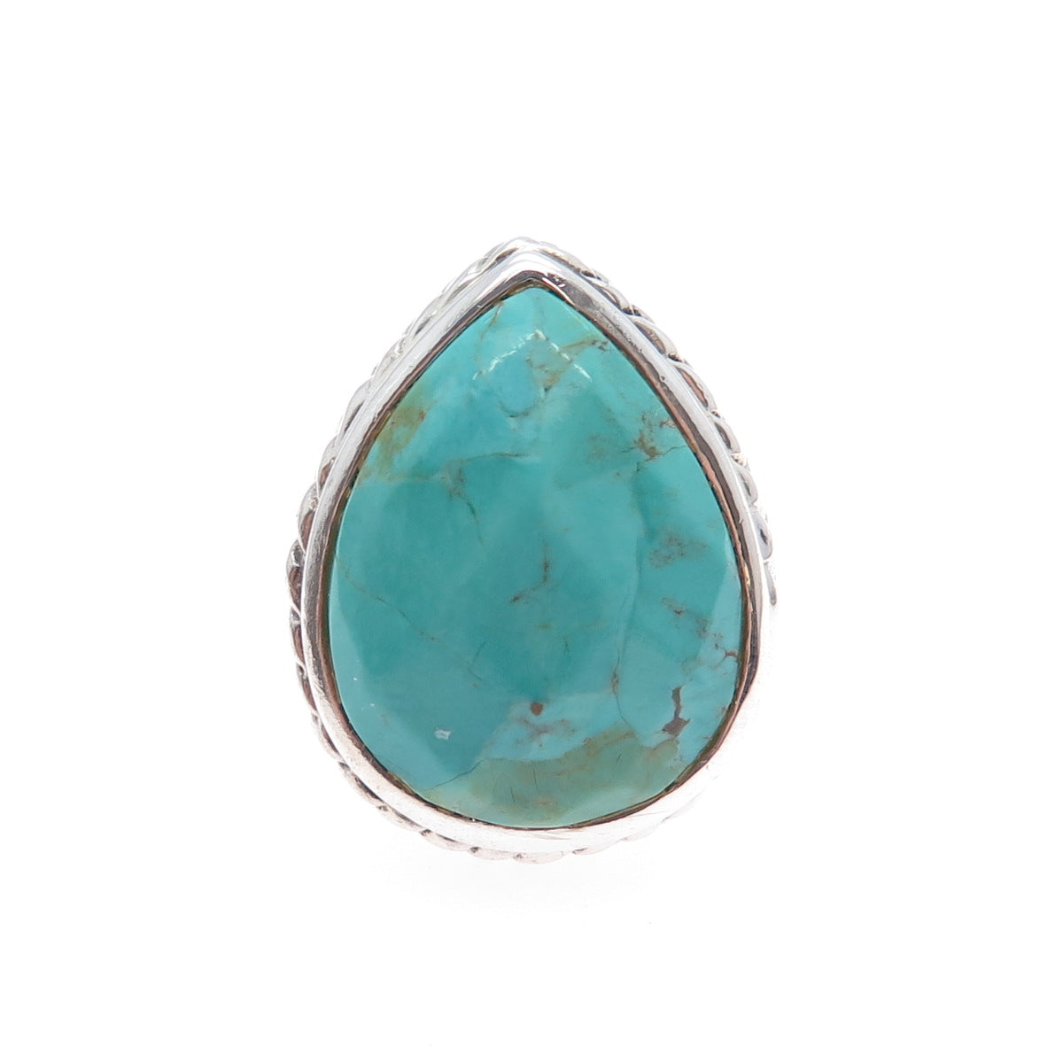 BARSE 925 Sterling Silver Vintage Real Lone Mountain Turquoise Ring Size 6