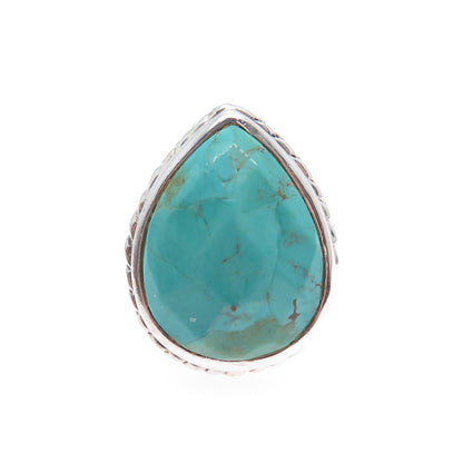 BARSE 925 Sterling Silver Vintage Real Lone Mountain Turquoise Ring Size 6