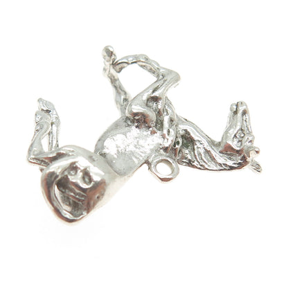 925 Sterling Silver Antique Art Deco Frisky Horse 3D Pendant