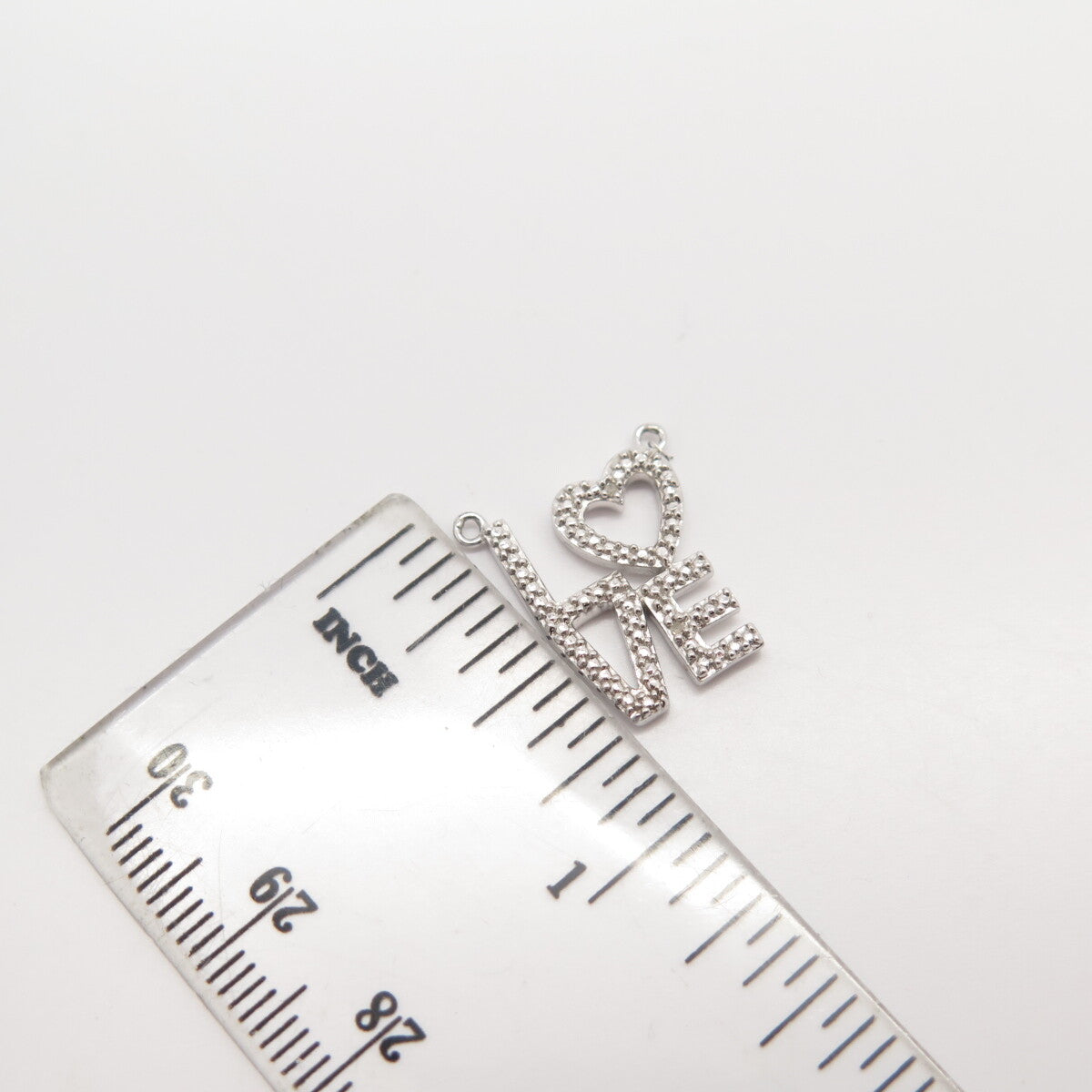 925 Sterling Silver SUN Real White Diamond "LOVE" Necklace Central Part