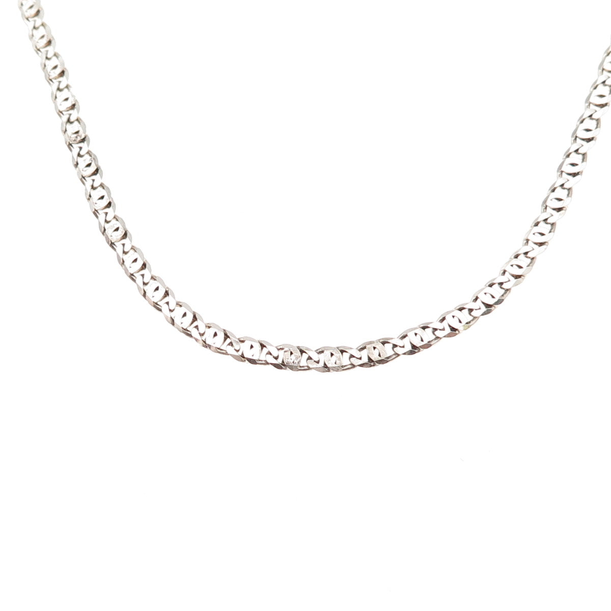 925 Sterling Silver Vintage Italy Anchor Mariner Chain Necklace 18"