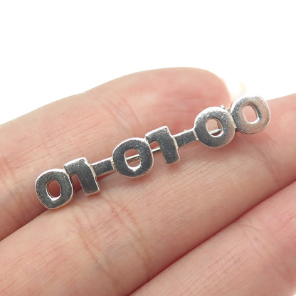 MARK WASSERMAN SAMARA 925 Sterling Silver Vintage "01-01-00" Pin Brooch
