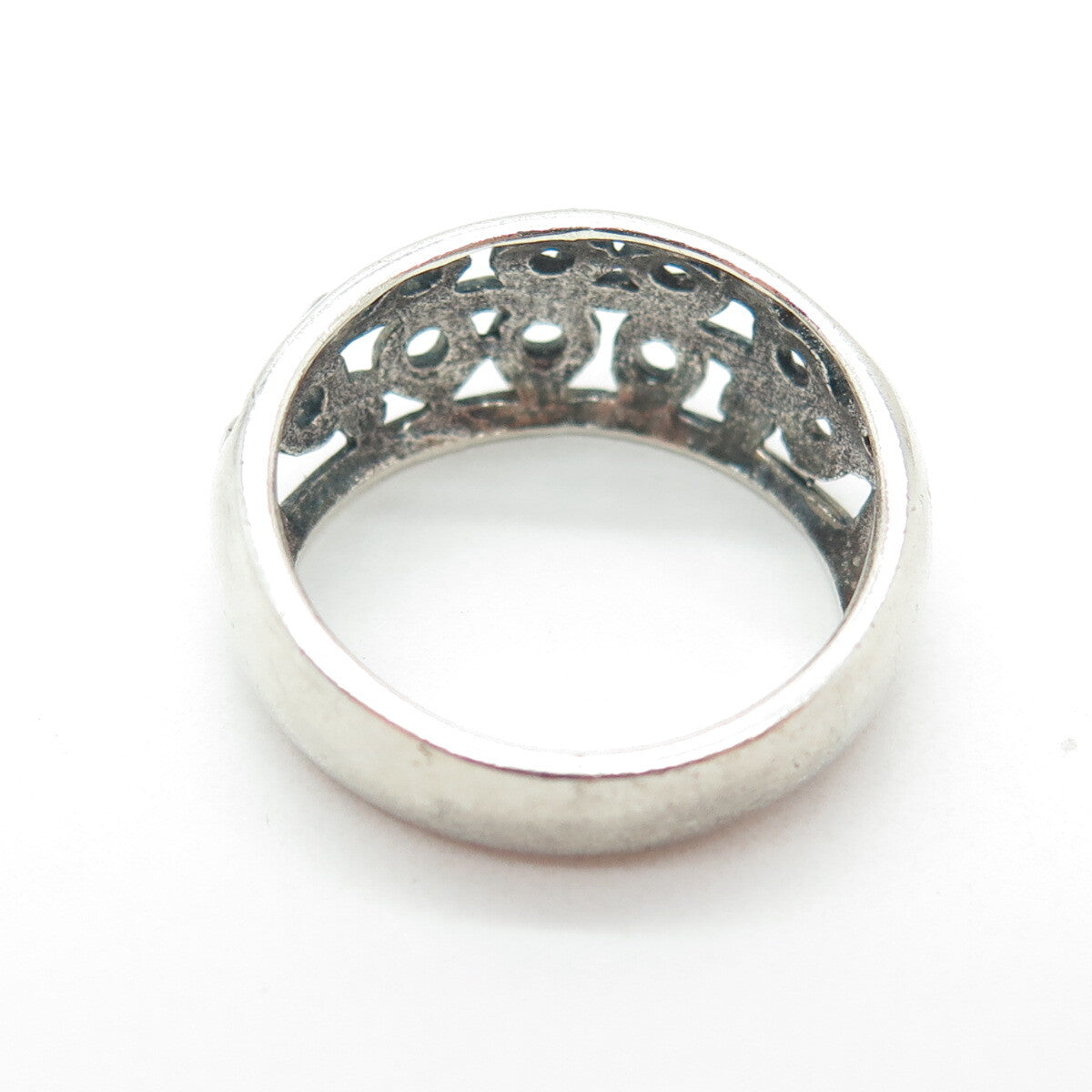 925 Sterling Silver Vintage Swirl Oxidized Ring Size 7