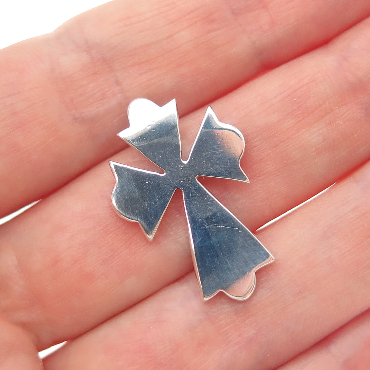 925 Sterling Silver Vintage Cross Religious Slide Charm Pendant