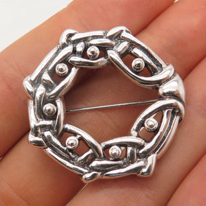 925 Sterling Silver Vintage Italy Ornate Pin Brooch