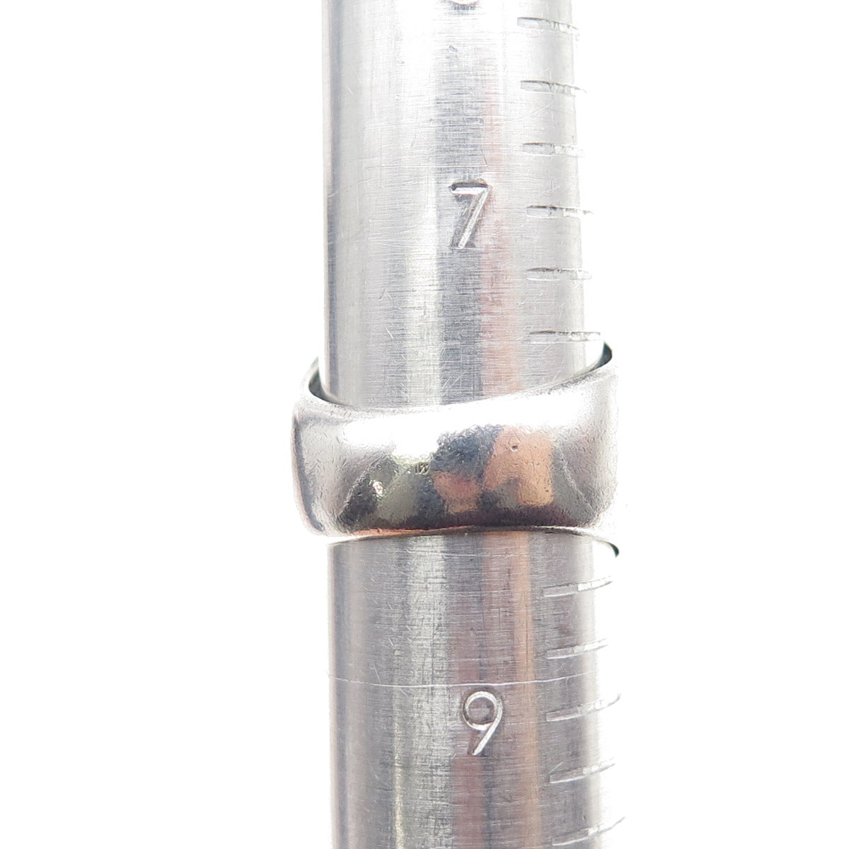 925 Sterling Silver Vintage Modernist Multi-Row Oxidized Ring Size 8.25