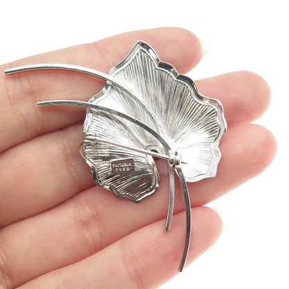 BEAU 925 Sterling Silver Vintage Leaf Pin Brooch