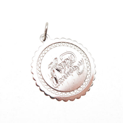 Griffith & Sons 925 Sterling Silver Vintage Happy Anniversary Charm Pendant