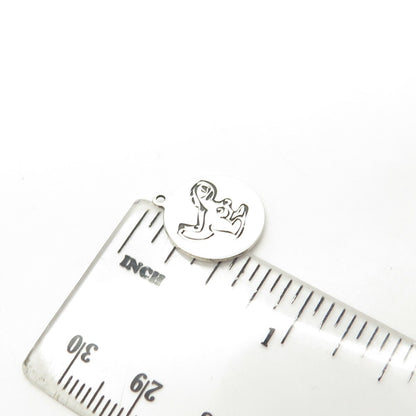 925 Sterling Silver USA Two In Town Dinosaur Charm Pendant