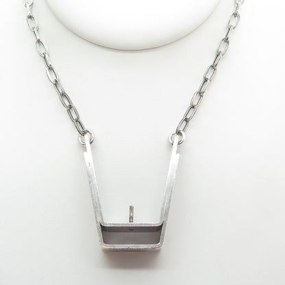 ERLING CHRISTOFFERSEN 925S Sterling Silver Vintage Norway Necklace 30" (missing)