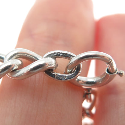 BINDER BROTHERS 925 Sterling Silver Antique Art Deco Curb Link Bracelet 7"