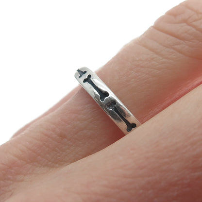 ANNI + CO. 925 Sterling Silver Vintage Dog Bone Band Ring Size 7