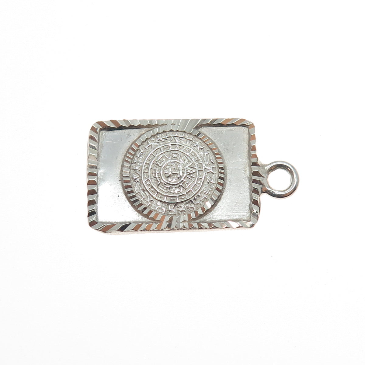 925 Sterling Silver Vintage Mexico Mayan Calendar Mini Charm Pendant
