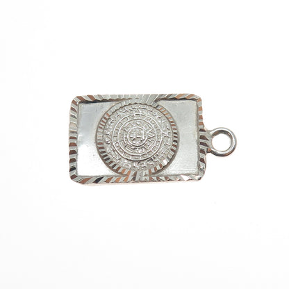 925 Sterling Silver Vintage Mexico Mayan Calendar Mini Charm Pendant