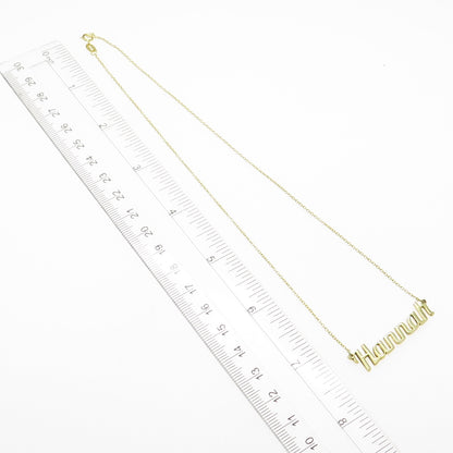 925 Sterling Silver Gold Plated "Hannah" Name Cable Chain Necklace 16"