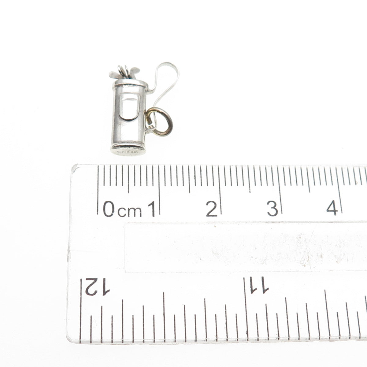 925 Sterling Silver Antique Art Deco Golf Club Mini 3D Charm Pendant