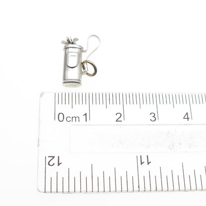 925 Sterling Silver Antique Art Deco Golf Club Mini 3D Charm Pendant