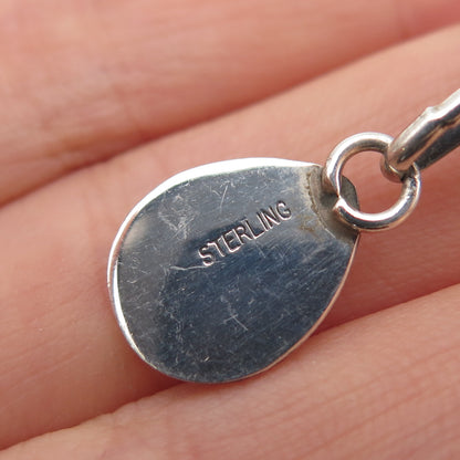 Old Pawn Sterling Silver Vintage Turquoise Bear Paw Tribal Chain Necklace 16"