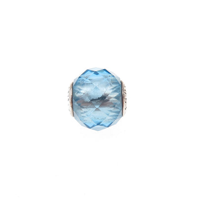 Pandora 925 Sterling Silver Blue Crystal Essence Friendship Slide Bead Charm