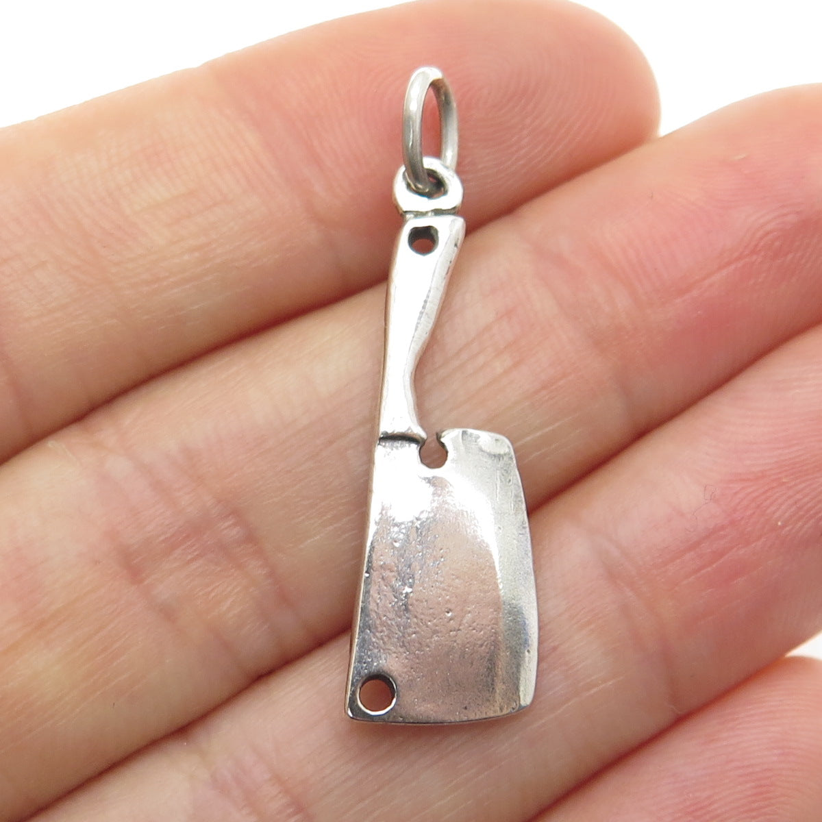 925 Sterling Silver Vintage Butcher Knife Charm Pendant