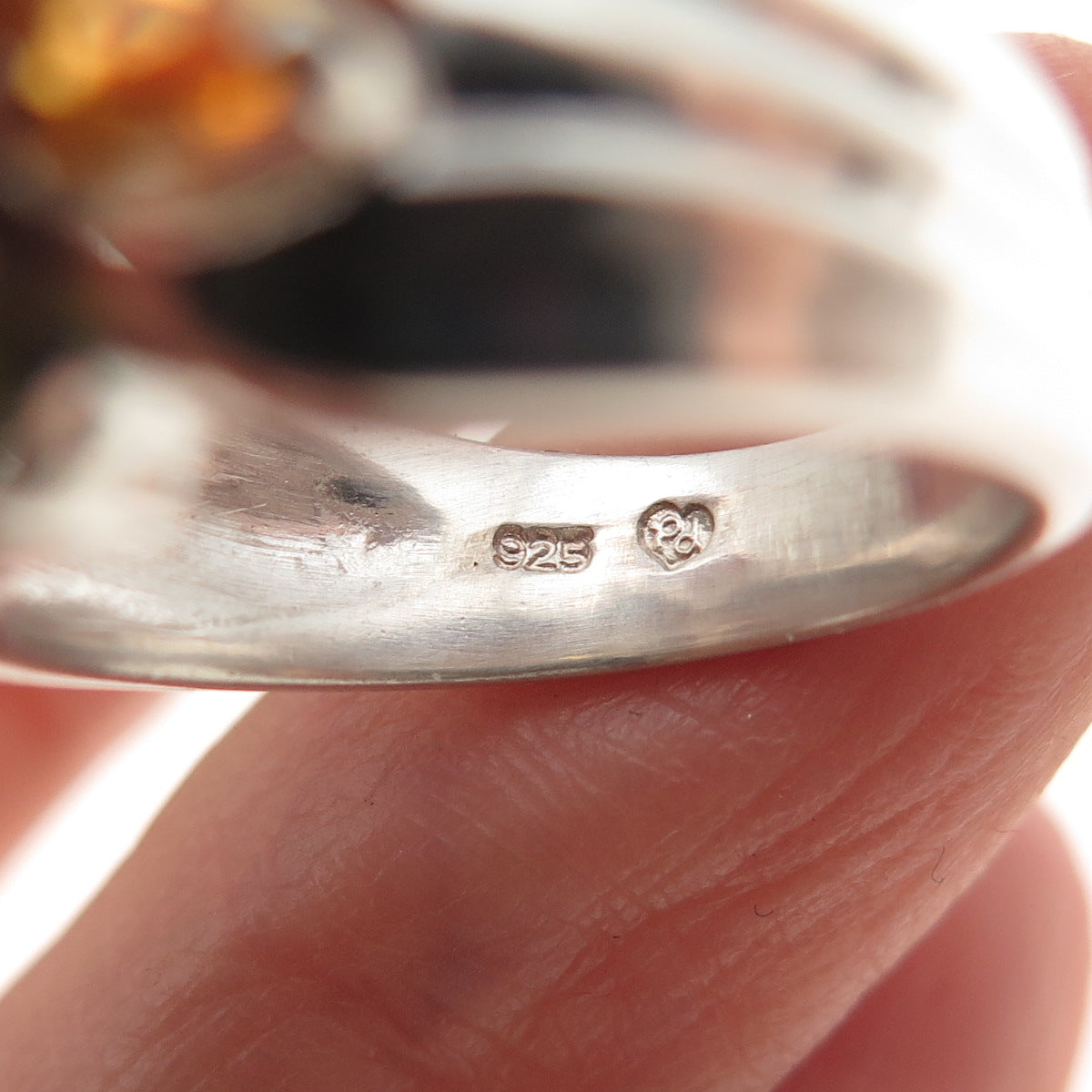 925 Sterling Silver Vintage Real Blue Topaz Amethyst Citrine Peridot Ring Size 6