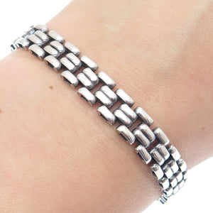 KOLLMAR JOURDAN 835 Silver Vintage Panther Link Bracelet 7"