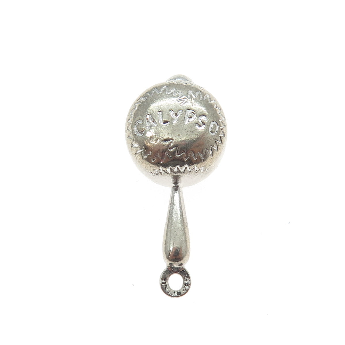 925 Sterling Silver Vintage Calypso Maracas Pendant