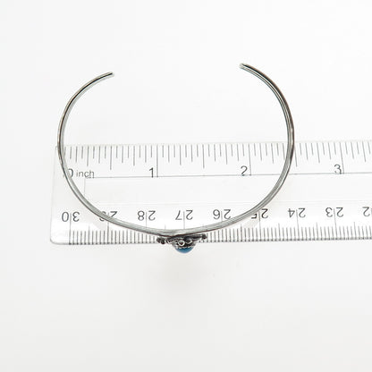 PRAIRIE FIRE Old Pawn 925 Sterling Vintage Turquoise Adjustable Bracelet 6.25"