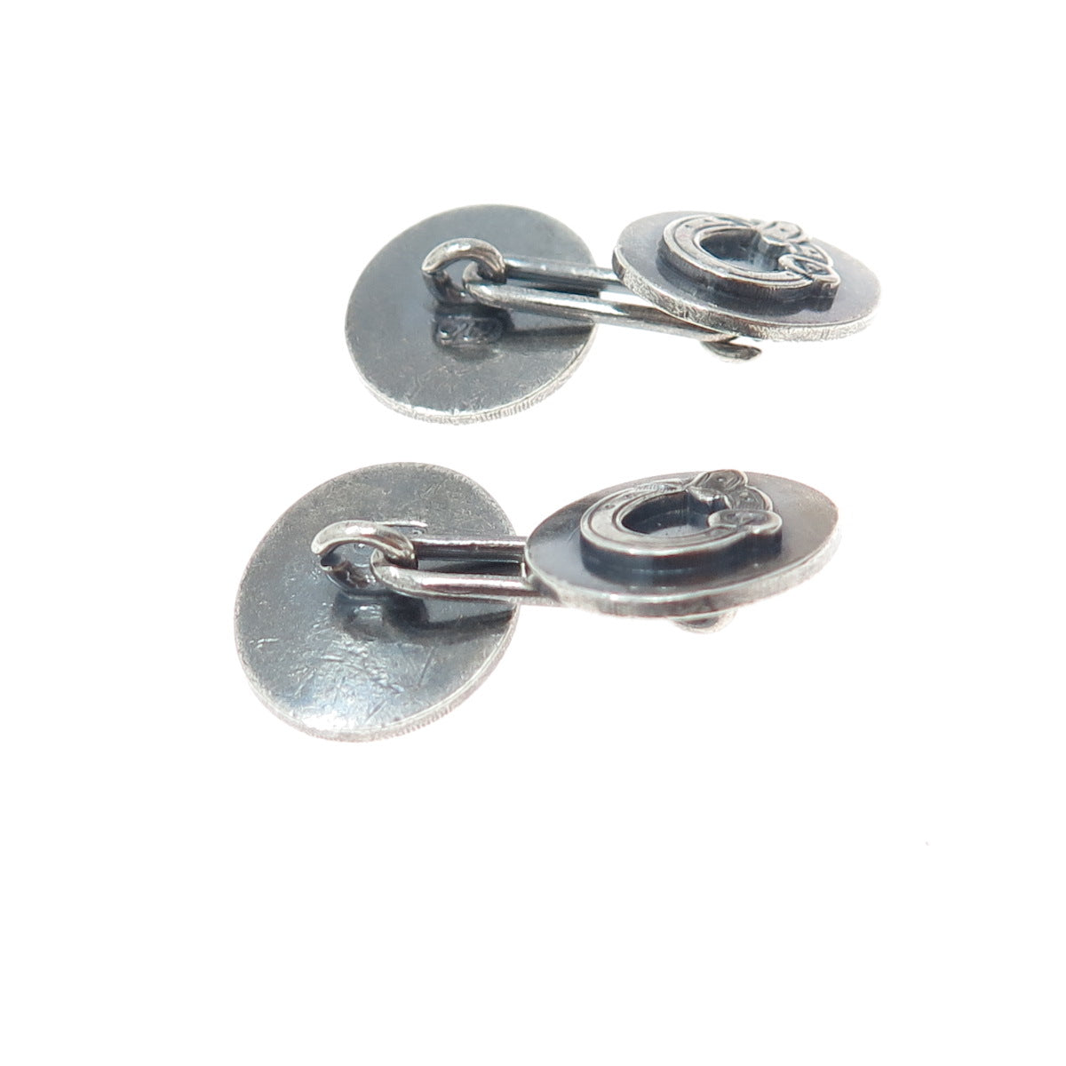 925 Sterling Silver Antique Art Deco Oxidized Cufflinks