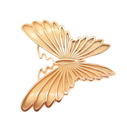 925 Sterling Silver Gold Plated Vintage Butterfly Pin Brooch