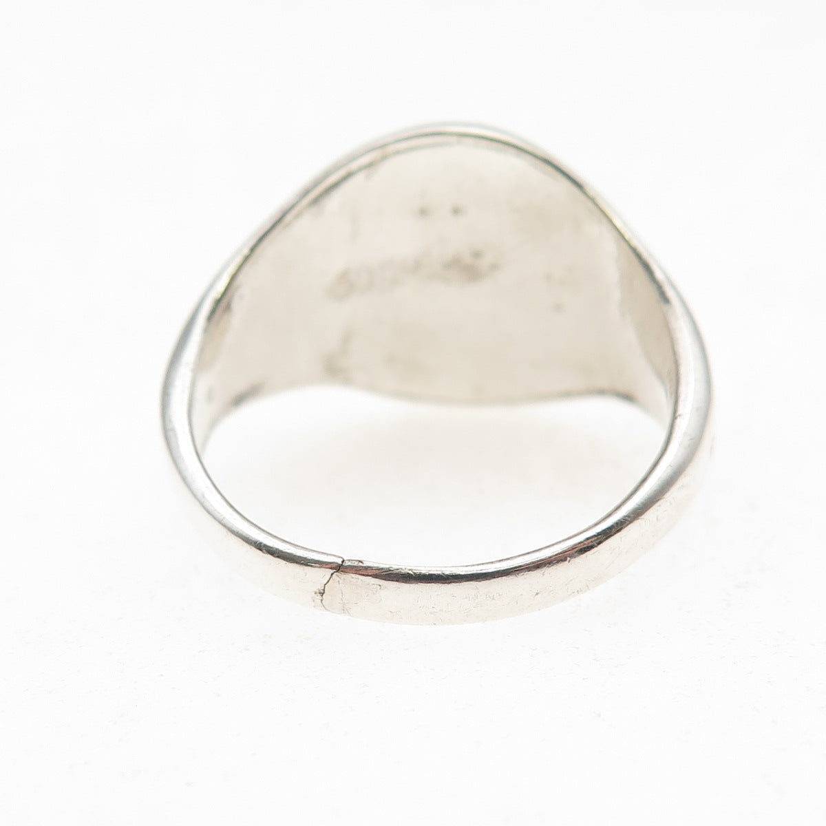 925 Sterling Silver Antique WWII Rhinestone US Air Force Signet Ring Size 8.5
