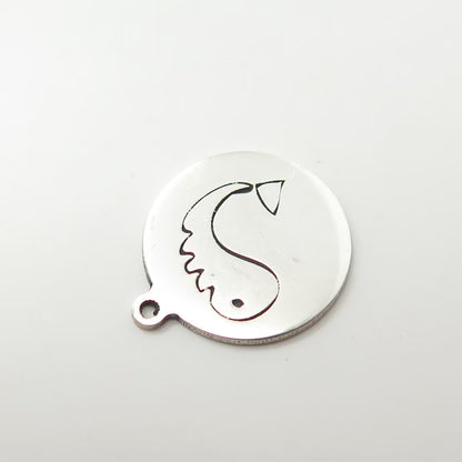 925 Sterling Silver USA Two In Town Whale Charm Pendant