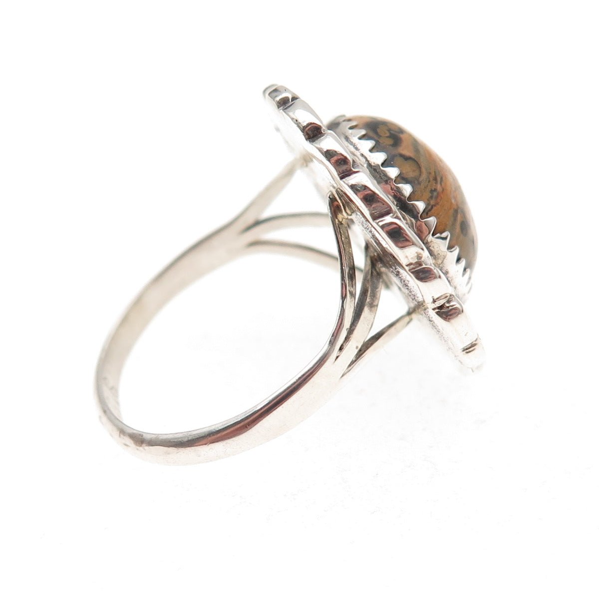 Old Pawn 925 Sterling Silver Vintage Southwestern Jasper Tribal Ring Size 9