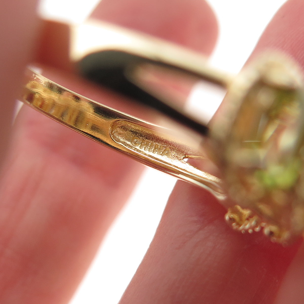 925 Sterling Gold Plated Topaz Amethyst Peridot Garnet Citrine Ring Size 9.25