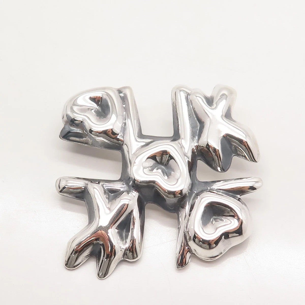 925 Sterling Silver Vintage Mexico Modernist Pin Brooch