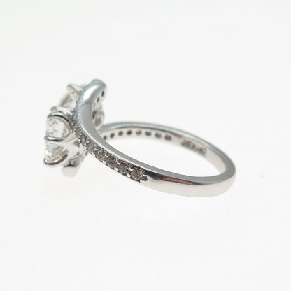 925 Sterling Silver Round-Cut C Z Engagement Ring Size 5.25