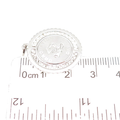 925 Sterling Silver Vintage Engraved Graduation Day Charm Pendant