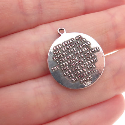 Chapel 925 Sterling Silver Vintage Prayer Hands Religious Oxidized Charm Pendant