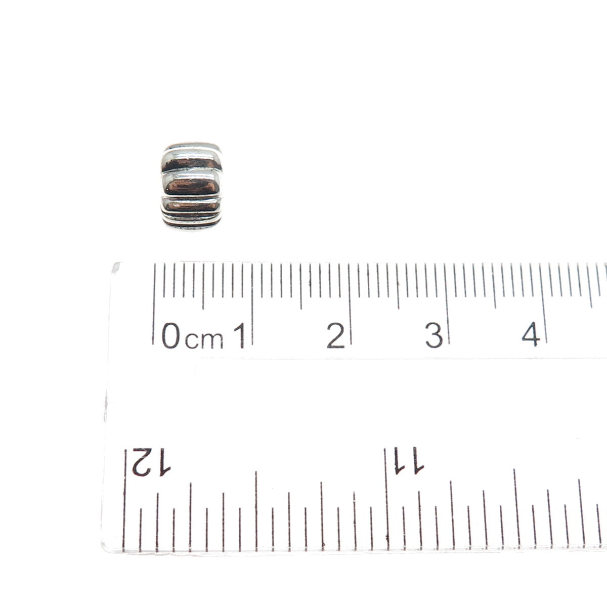 PANDORA 925 Sterling Silver Ribbed Clip Lock Charm