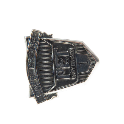 O.C. TANNER 925 Sterling Vintage PET Dairy Safe Driver Oxidized Tie Tack Pin