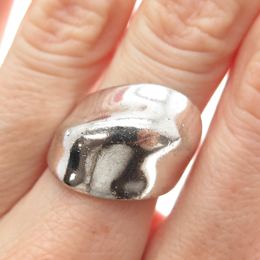 CHARLES WINSTON 925 Sterling Silver Vintage Modernist Wavy Ring Size 6.75