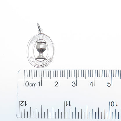 925 Sterling Silver Vintage First Holy Communion Religious Charm Pendant