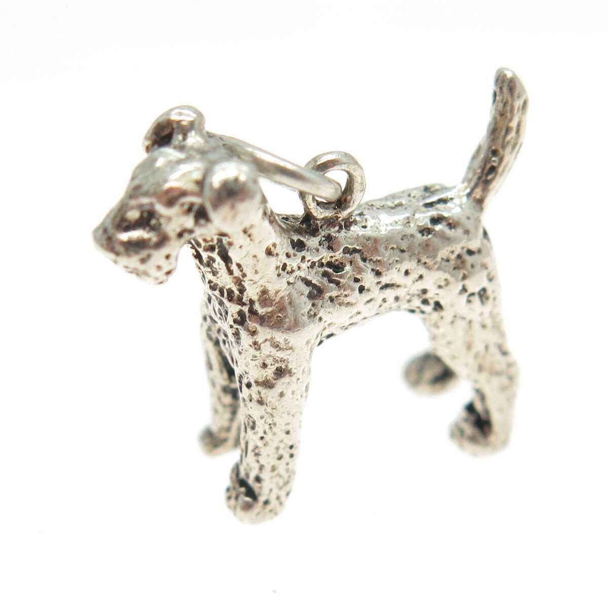 925 Sterling Silver Vintage Kerry Blue Terrier Dog Minimalist Charm Pendant