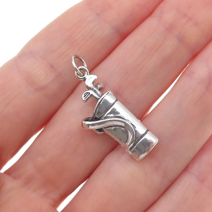 Shube 925 Sterling Silver Vintage Golf Club Oxidized Charm Pendant