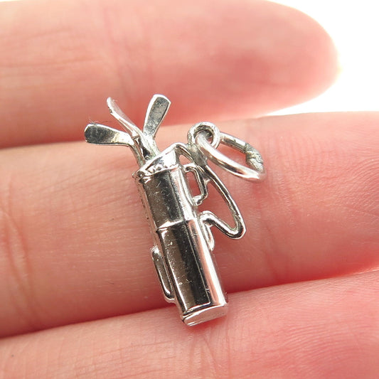 925 Sterling Silver Antique Art Deco Golf Club Charm Pendant