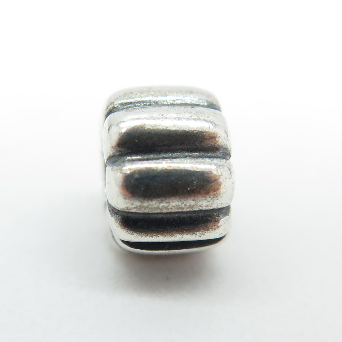 PANDORA 925 Sterling Silver Ribbed Clip Charm