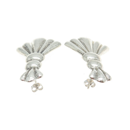 925 Sterling Silver Vintage Puffy Tassel Earrings