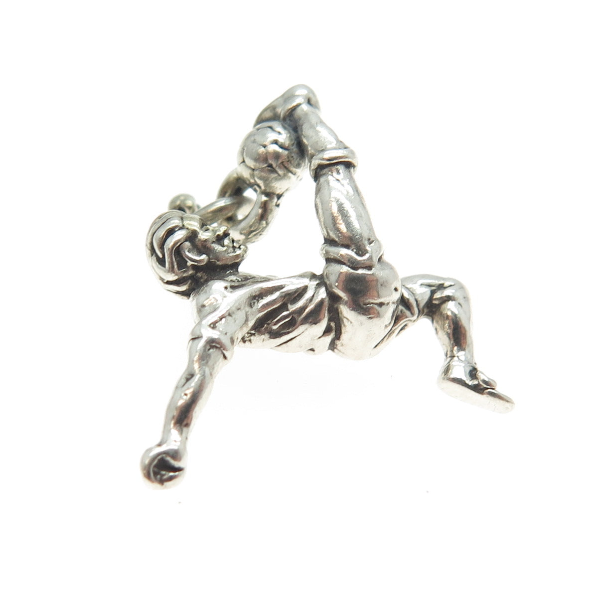 925 Sterling Silver Vintage Football Player 3D Pendant